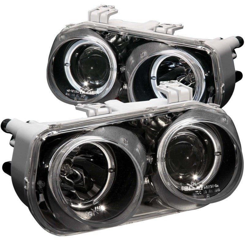 ANZO 1994-1997 Acura Integra Projector Headlights w/ Halo Black 121003