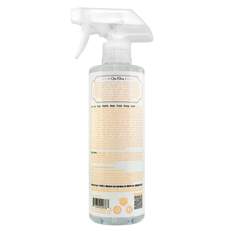 Chemical Guys Vanilla Bean Air Freshener & Odor Eliminator - 16oz AIR23116