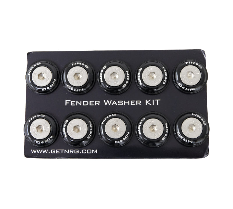NRG Fender Washer Kit w/Rivets For Plastic (Black) - Set of 10 FW-100BK