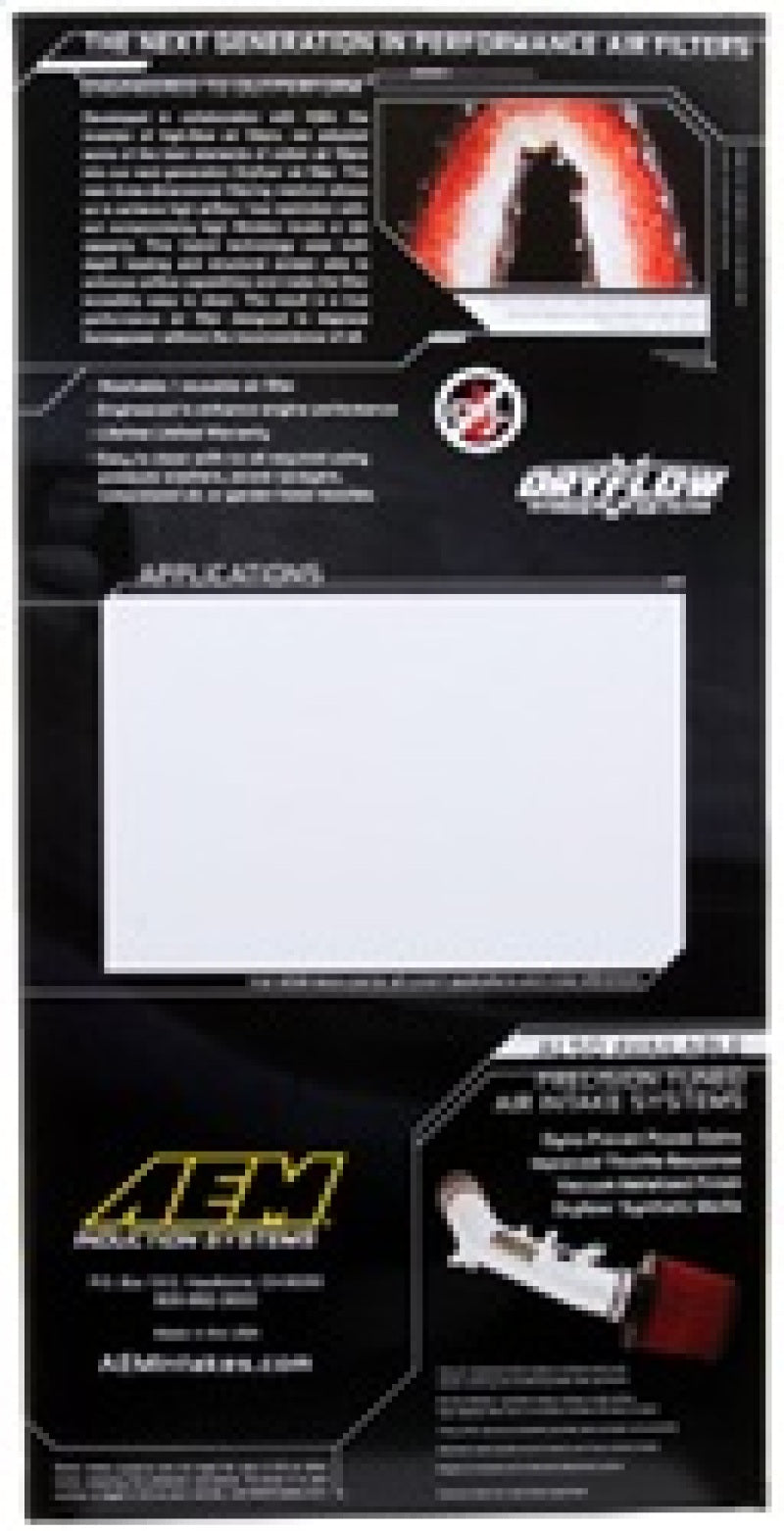 AEM 14.313in O/S L x 6.625in O/S W x 1.5in H DryFlow Air Filter 28-20281