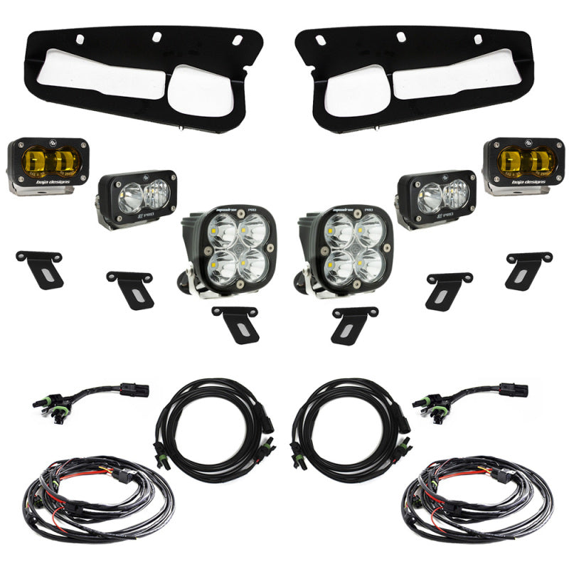 Baja Designs 21-22 Ford Bronco w/Steel Bumper S2 SAE Pro Fog Pocket Light Kit - Amber 448179