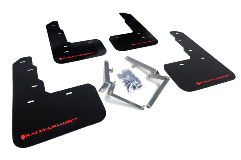 Rally Armor 17-21 Honda Civic Type R Black UR Mud Flap w/ Red Logo MF47-UR-BLK/RD
