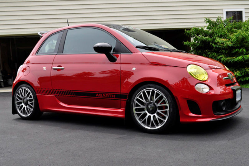 Rally Armor 12+ Fiat 500 (Pop/Sport/Lounge/Abarth) Black Mud Flap w/ Red Logo MF25-UR-BLK/RD