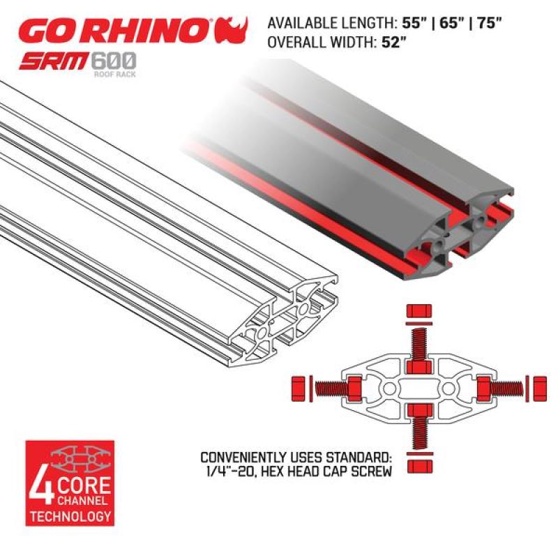 Go Rhino Universal 65in SRM 600 Basket Style Rack - Textured black 5936065T
