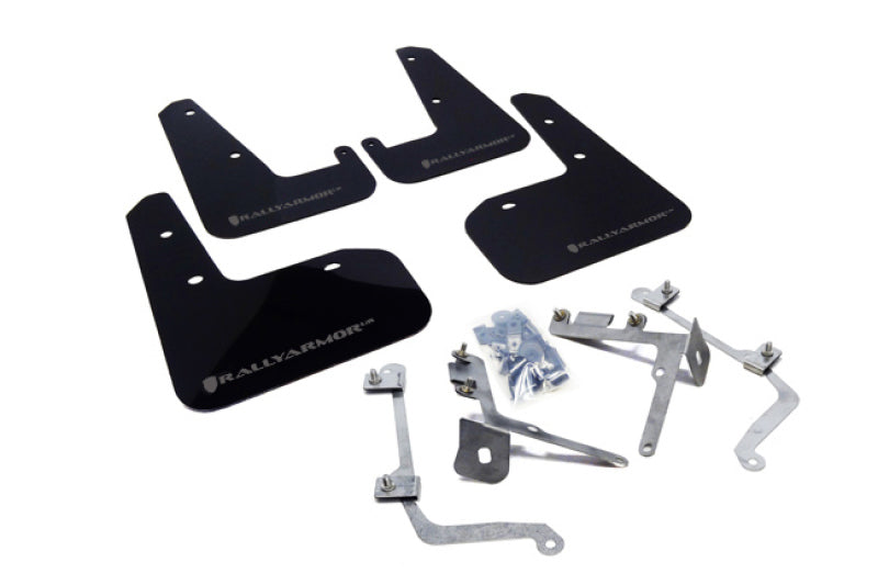 Rally Armor 11-14 Subaru WRX/STI (Sedan Only) Black UR Mud Flap w/ Grey Logo MF19-UR-BLK/GRY