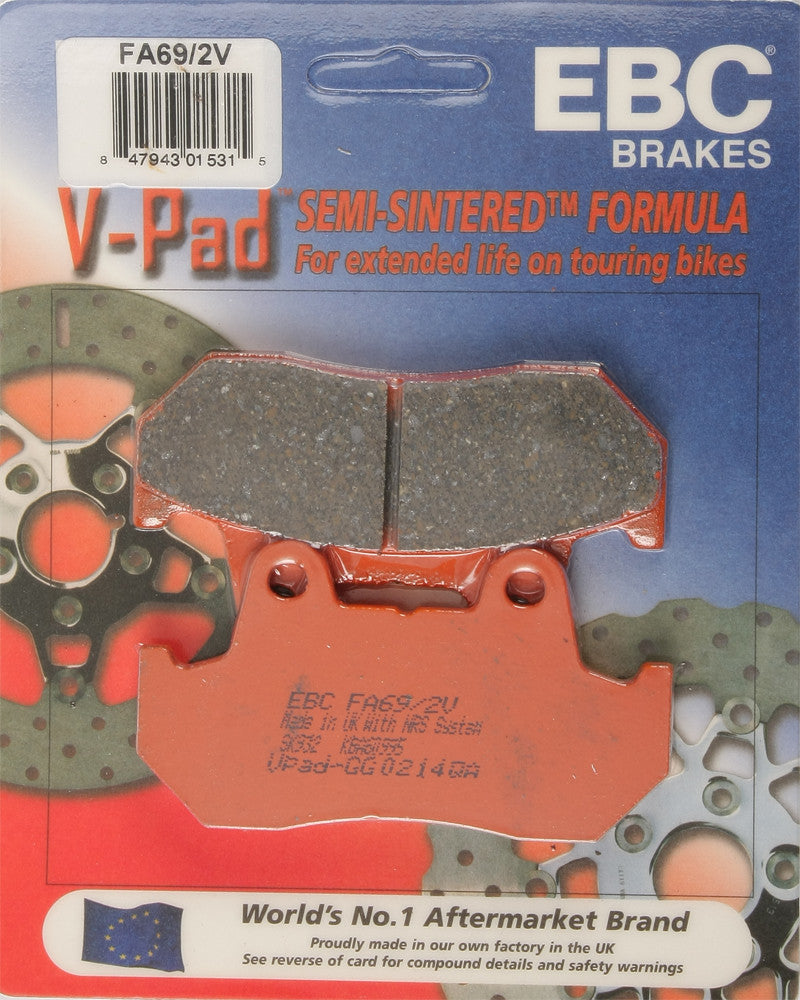 EBC Brake Pads Fa69/2v Semi-Sintered V Series FA69/2V