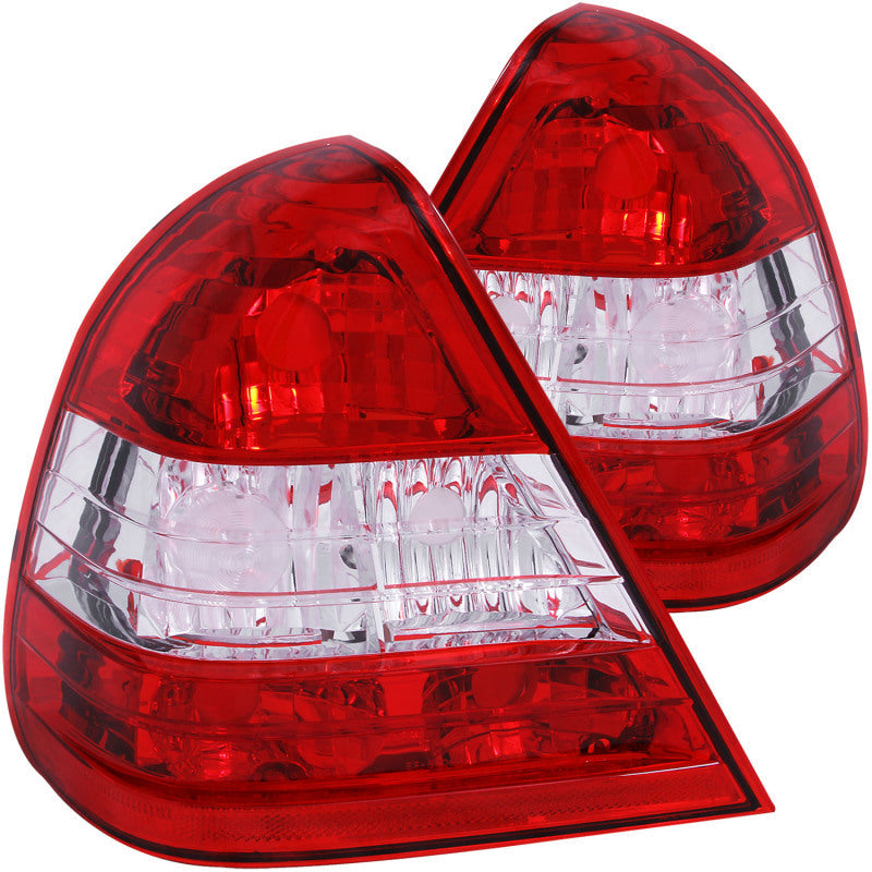 ANZO 1994-2000 Mercedes Benz C Class W202 Taillights Red/Clear 221157