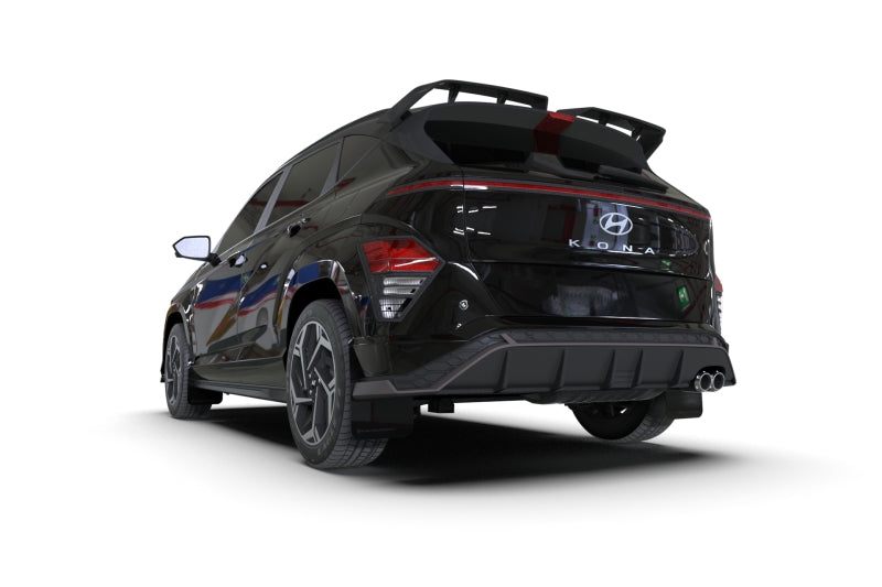 Rally Armor 2024 Hyundai Kona N Line Black UR Mud Flap - Metallic Black Logo MF103-UR-BLK-MBK