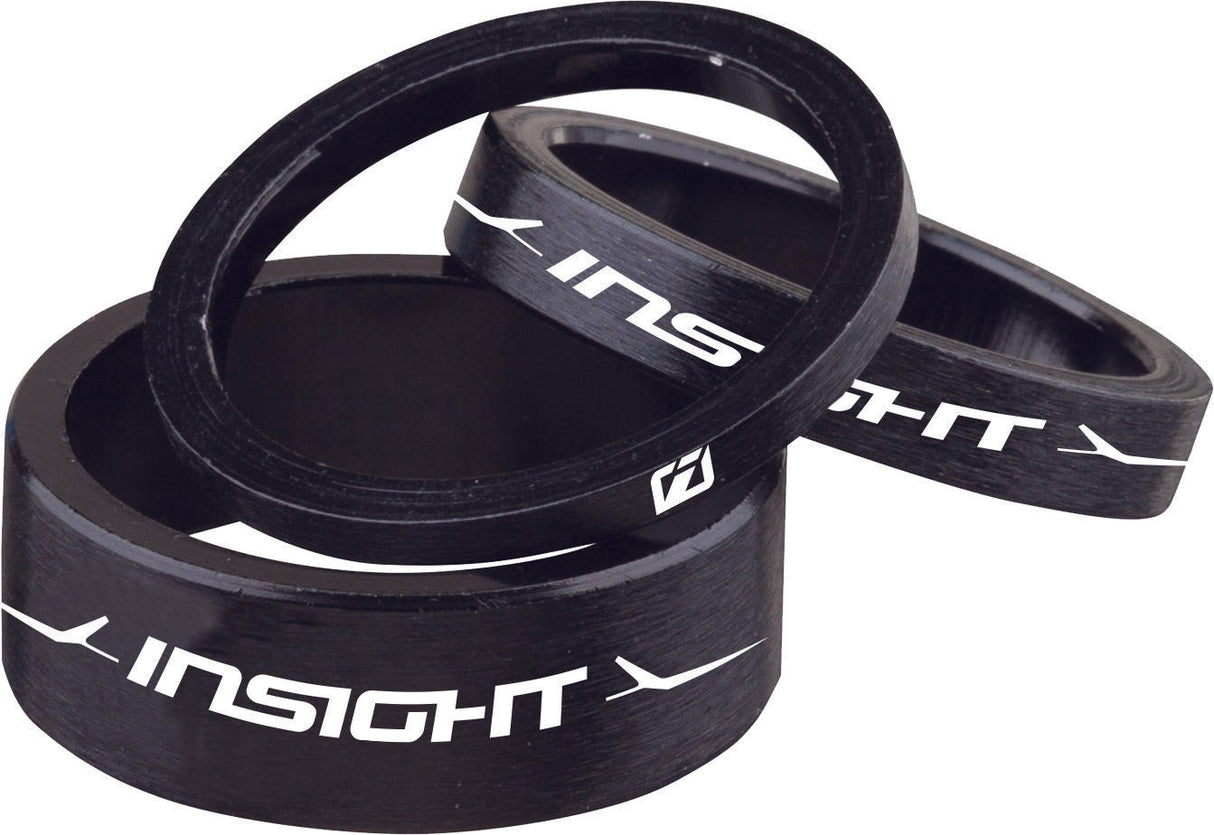 INSIGHT Alloy Headset Spacers Black 1" 3mm/5mm/10mm INSP001BKBK