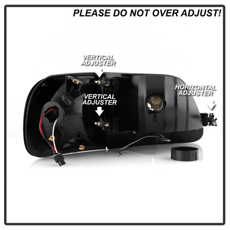 Xtune Ford F150 97-03 Crystal Headlights w/ Clear LED Corners Black HD-ON-FF15097-LED-SET-BK 5014184