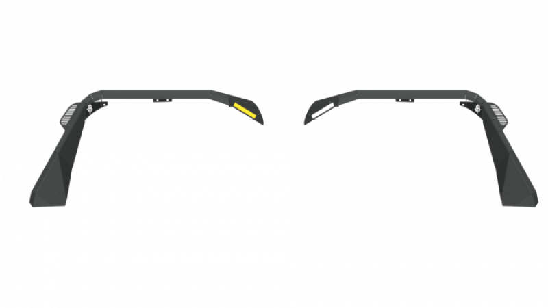 Road Armor 18-21 Jeep Wrangler JL Stealth Wide Front Fender Flare Body Armor w/LED DRL - Tex Blk 518AFFWB