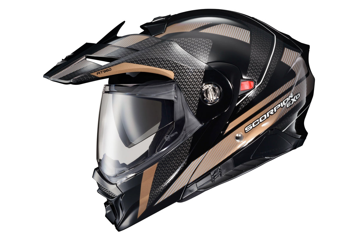 SCORPION EXO Exo-At960 Modular Helmet Hicks Black/Gold 2x 96-1147