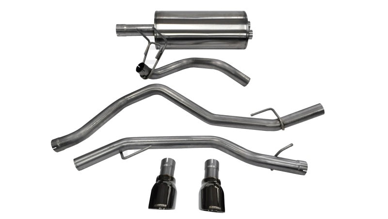 Corsa 09-14 Dodge Ram 1500 4.7L/5.7L V8 Quad/Crew Cab/Short Bed Black Dual Rear Exit Cat-Back Exhaus 14405BLK