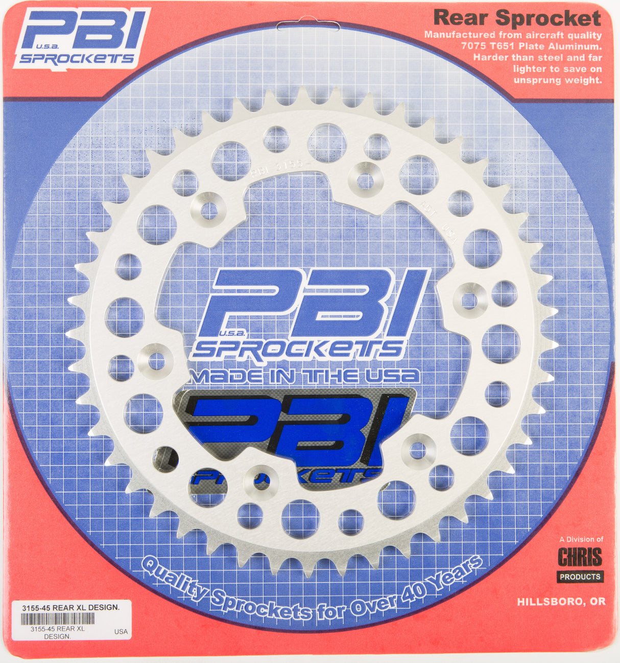 PBIRear Sprocket Aluminum 45t-520 Beta/Hon3155-45-3