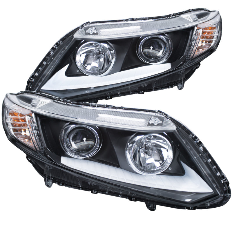 ANZO 2012-2015 Honda Civic Projector Headlights w/ U-Bar Chrome 121478