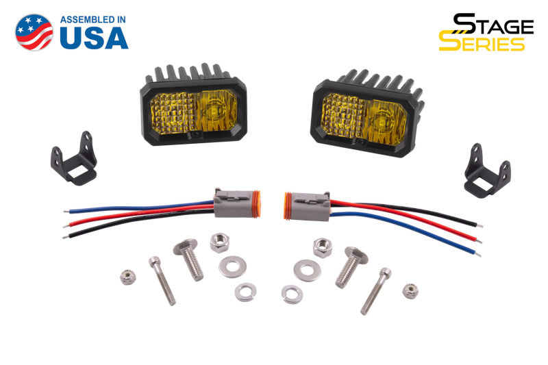 Diode Dynamics Stage Series 2 In LED Pod Sport - Yellow Combo Standard ABL (Pair) DD6391P