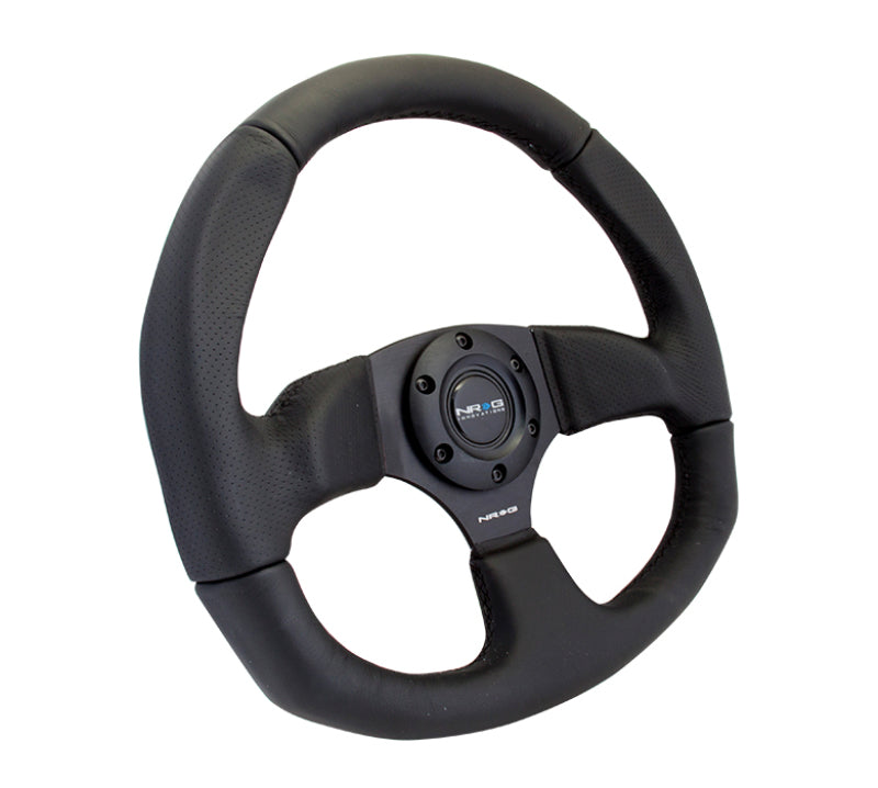 NRG Reinforced Steering Wheel (320mm Horizontal / 330mm Vertical) Leather w/Black Stitching RST-009R