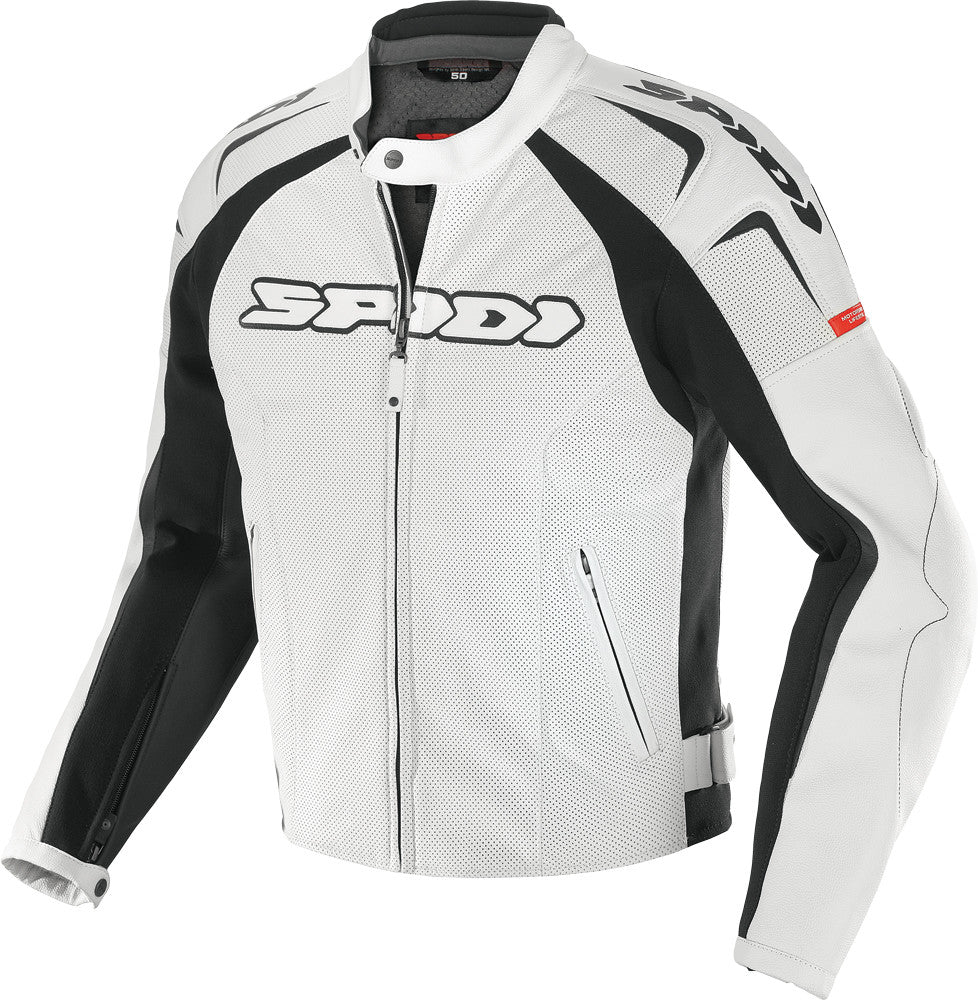 SPIDI Track Wind Leather Jacket White/Black E52/Us42 P126-001-52