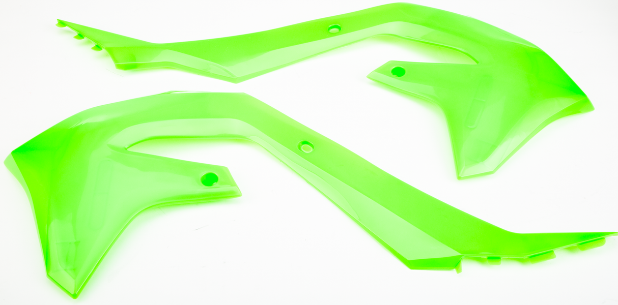POLISPORT Radiator Scoops Lime Green Kaw 8423400005