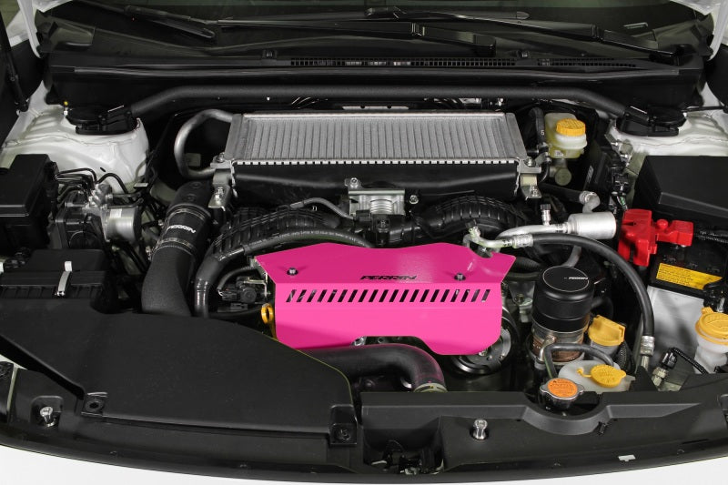 Perrin 2022+ Subaru WRX Pulley Cover - Hyper Pink PSP-ENG-153HP