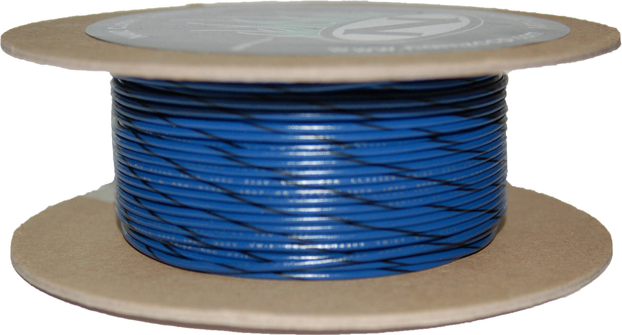 NAMZ CUSTOM CYCLE100' Spool 20-Gauge Wire (Blue/Black Stripe)NWR-60-100-20