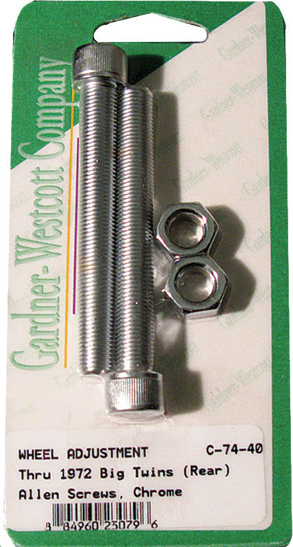 GARDNERWESTCOTT Rear Wheel Adjustment Bolts 72 And Earlier Big Twin Model C-74-40