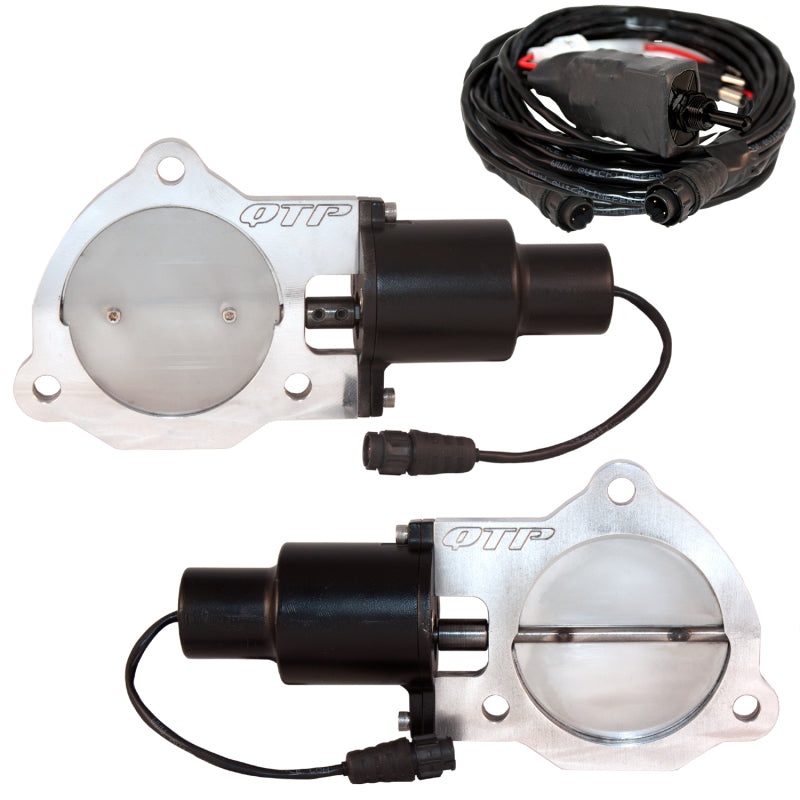 QTP 3.5in Bolt-On QTEC Dual Electric Cutout Valves - Pair QTEC70