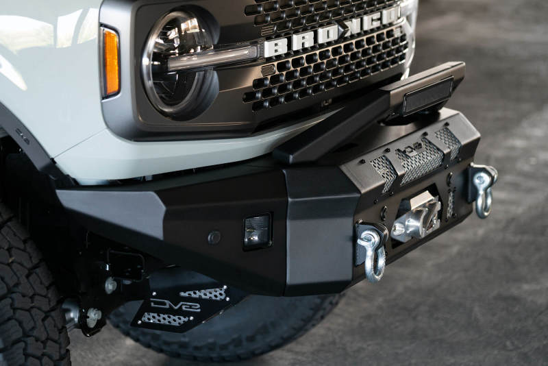 DV8 Offroad 2021+ Ford Bronco Front Bumper Winch Capable w/ Optional Bull Bar/Aux Light Opening FBBR-01