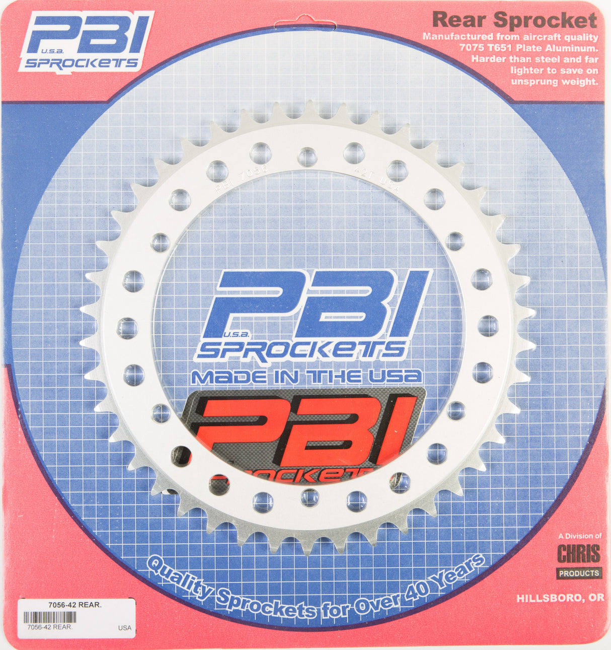 PBIRear Sprocket Aluminum 42t-520 Yam7056-42-3