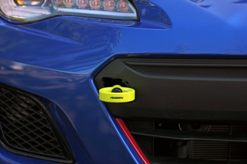 Perrin 18-21 WRX/STI / 13-20 BRZ / 17-20 Toyota 86 Front Tow Hook Kit - Neon Yellow PSP-BDY-235NY