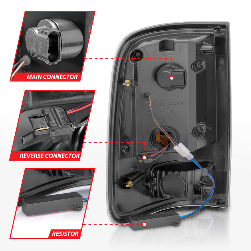 ANZO 2004-2006 Ford F-150 LED Tail Lights w/ Light Bar Black Housing Clear Lens 311342