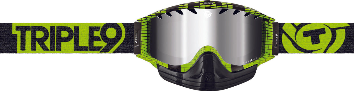 TRIPLE 9 Saint Goggle Dubstep Black W/ Chrome/Amber Lens 37-2311