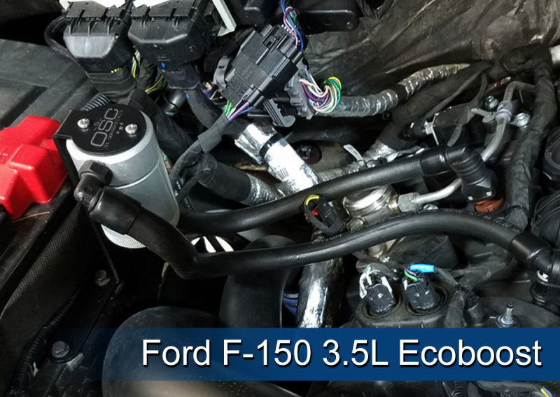 J&L 2011-2023 Ford F-150 2.7L/3.5L/5.0L Passenger Side Oil Separator 3.0 - Clear Anodized 3016P-C