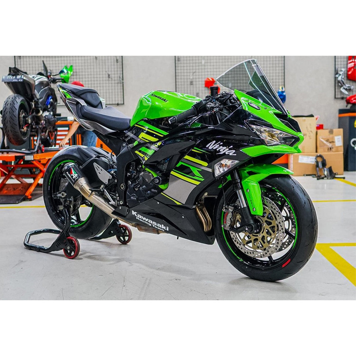 Austin Racing CARBON GP1 DE-CAT exhaust slip-on on for ZX636/ZX6R 2009-2025 KAWASA004