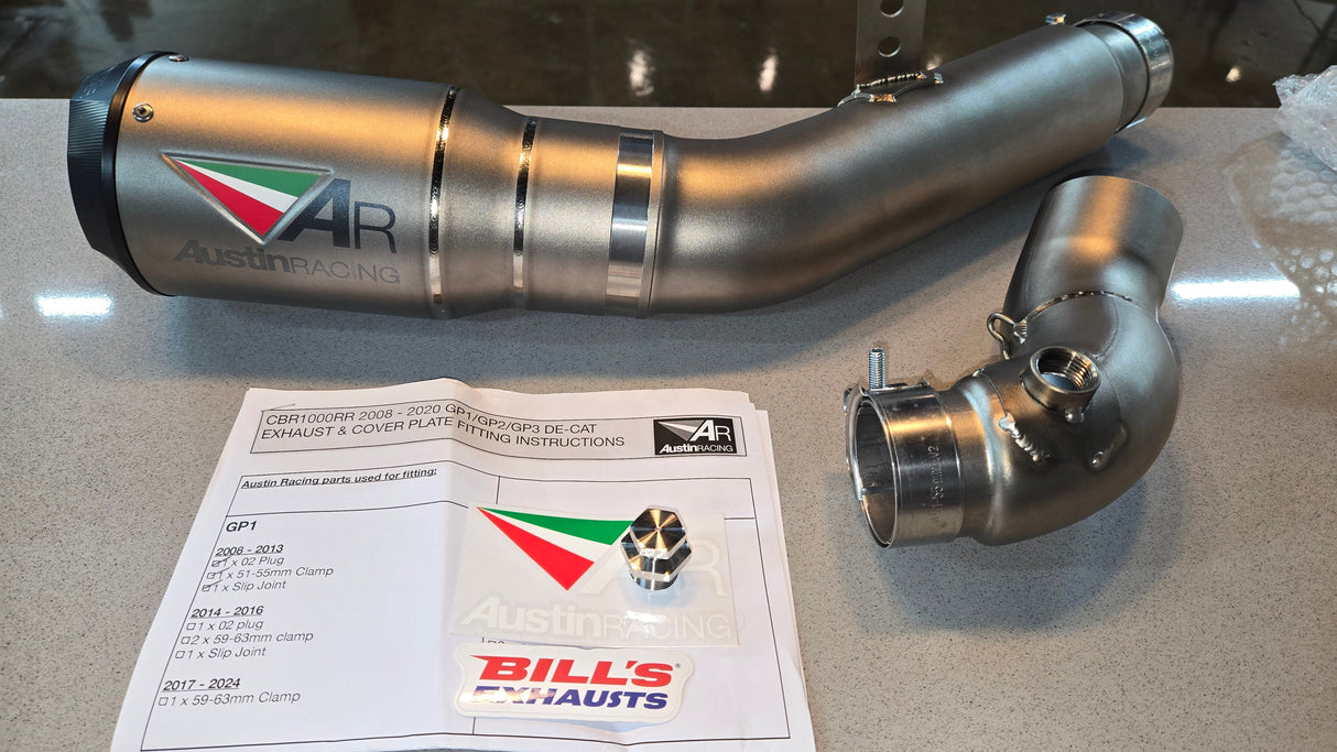 Austin Racing CBR1000RR 2008 - 2013 GP1 Titanium DE CAT RACE EXHAUST SYSTEM AR56