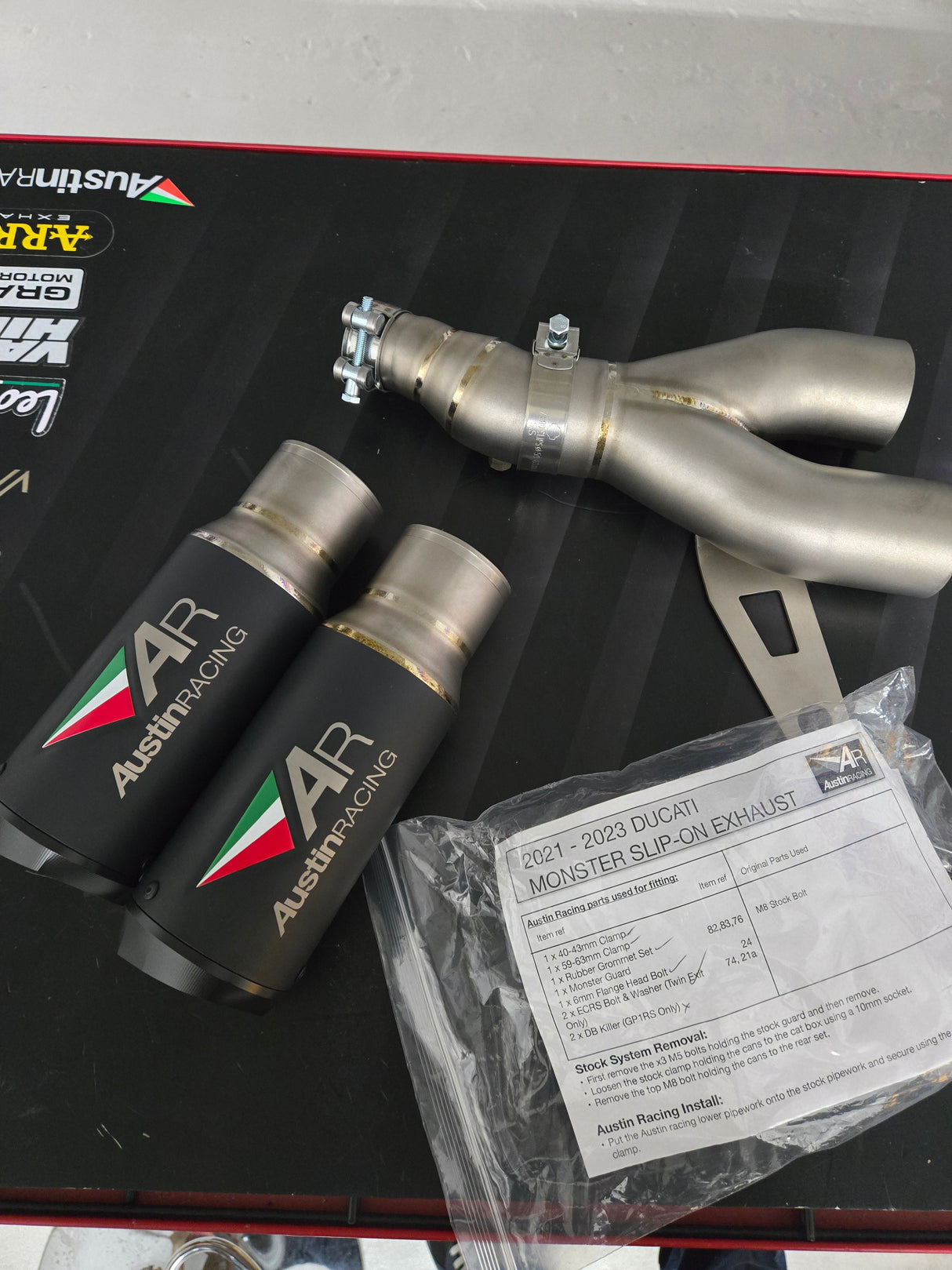Austin Racing GP1RS black 2021 - 2025 DUCATI MONSTER SLIP-ON RACE EXHAUST SYSTEM AUR37