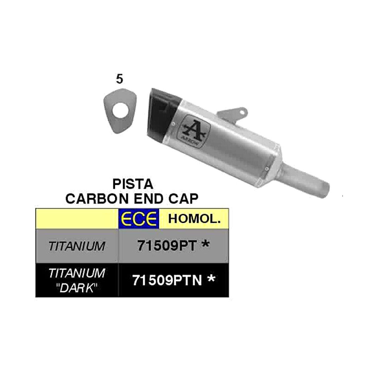 71509PTN Arrow Slip-on Exhaust Titanium Dark for ZX-6R 636 2024-25 Pista WITH WELDED LINK-PIPE