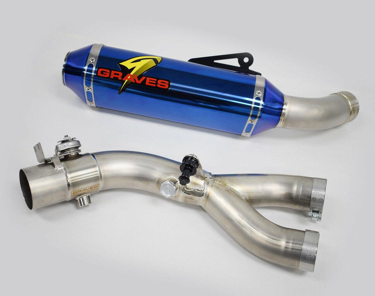 Graves titanium electrick blue r1 15-22 exhaust valve type-r