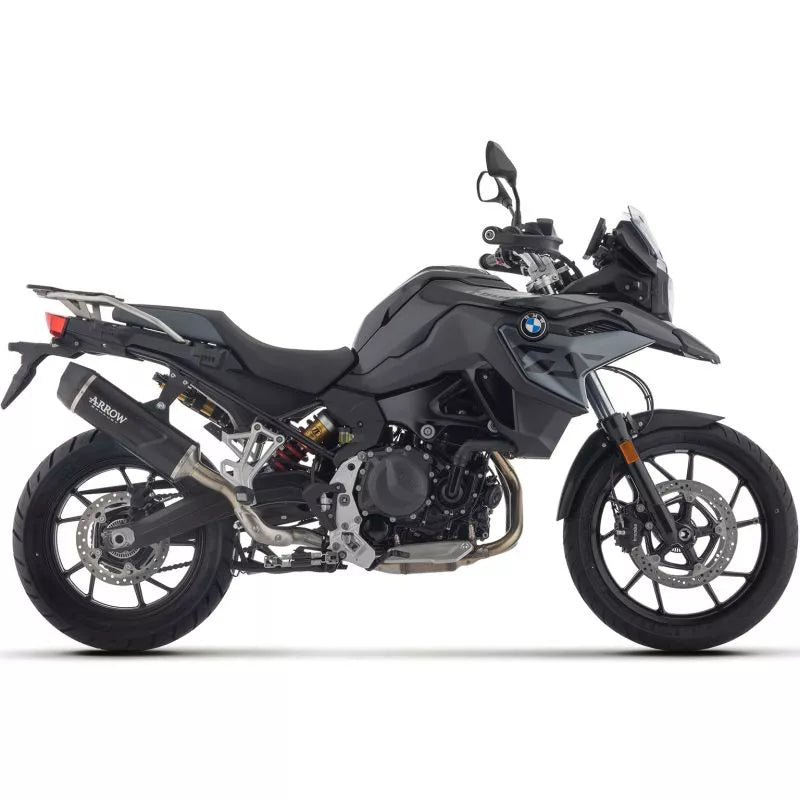 72653AKN Arrow Indy Race Evo Slip-on Exhaust, Aluminum Dark for BMW F900GS & Adv 24-25