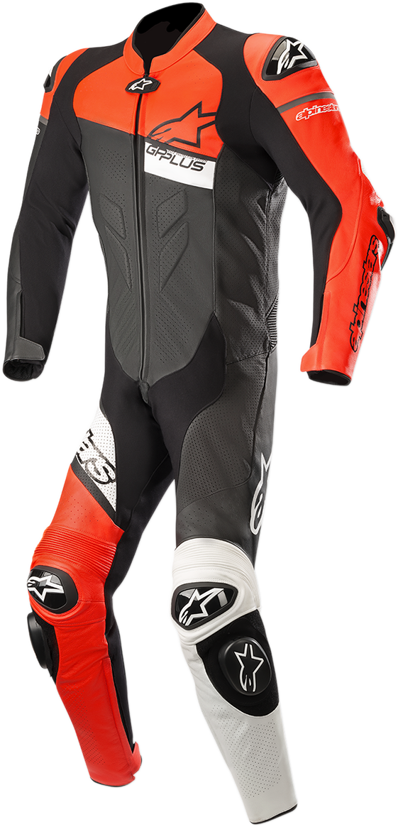 Traje de cuero de 1 pieza ALPINESTARS GP Plus Venom - Negro/Rojo fluorescente/Blanco - US 48 / EU 58 3150818-1321-58