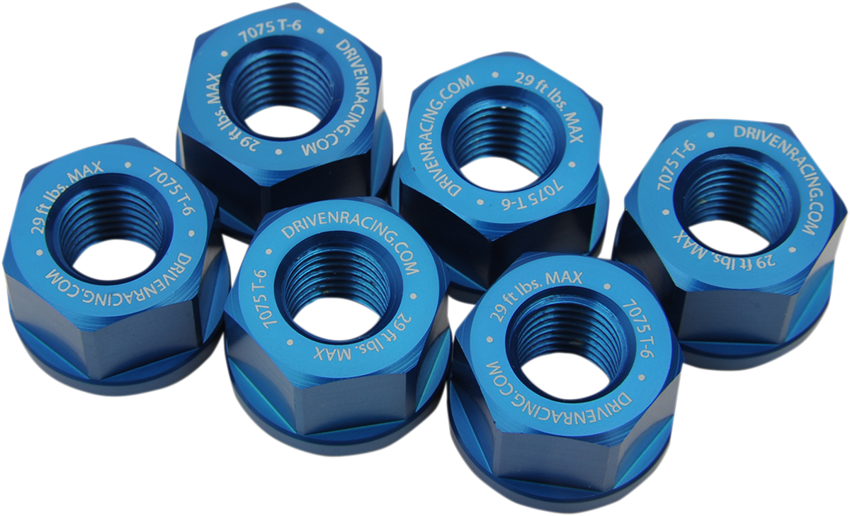 Tuercas de piñón de aluminio DRIVEN RACING - Azul - M10 x 1,25 DSNBL