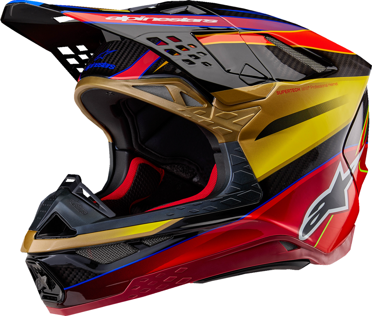 Casco ALPINESTARS Supertech M10 - Era - MIPS - Oro brillante/Amarillo/Rojo río - Grande 8301223-5938-L