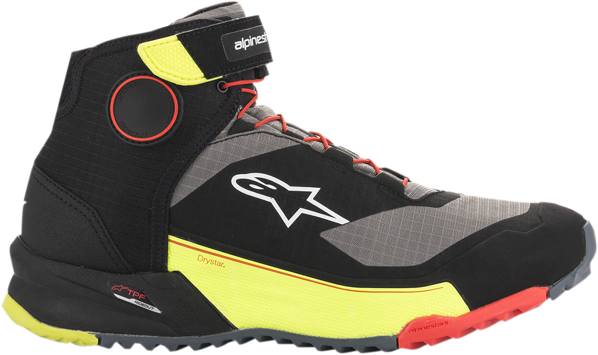 Zapatos ALPINESTARS CR-X Drystar - Negro/Rojo/Amarillo Fluorescente - US 13 2611820153813