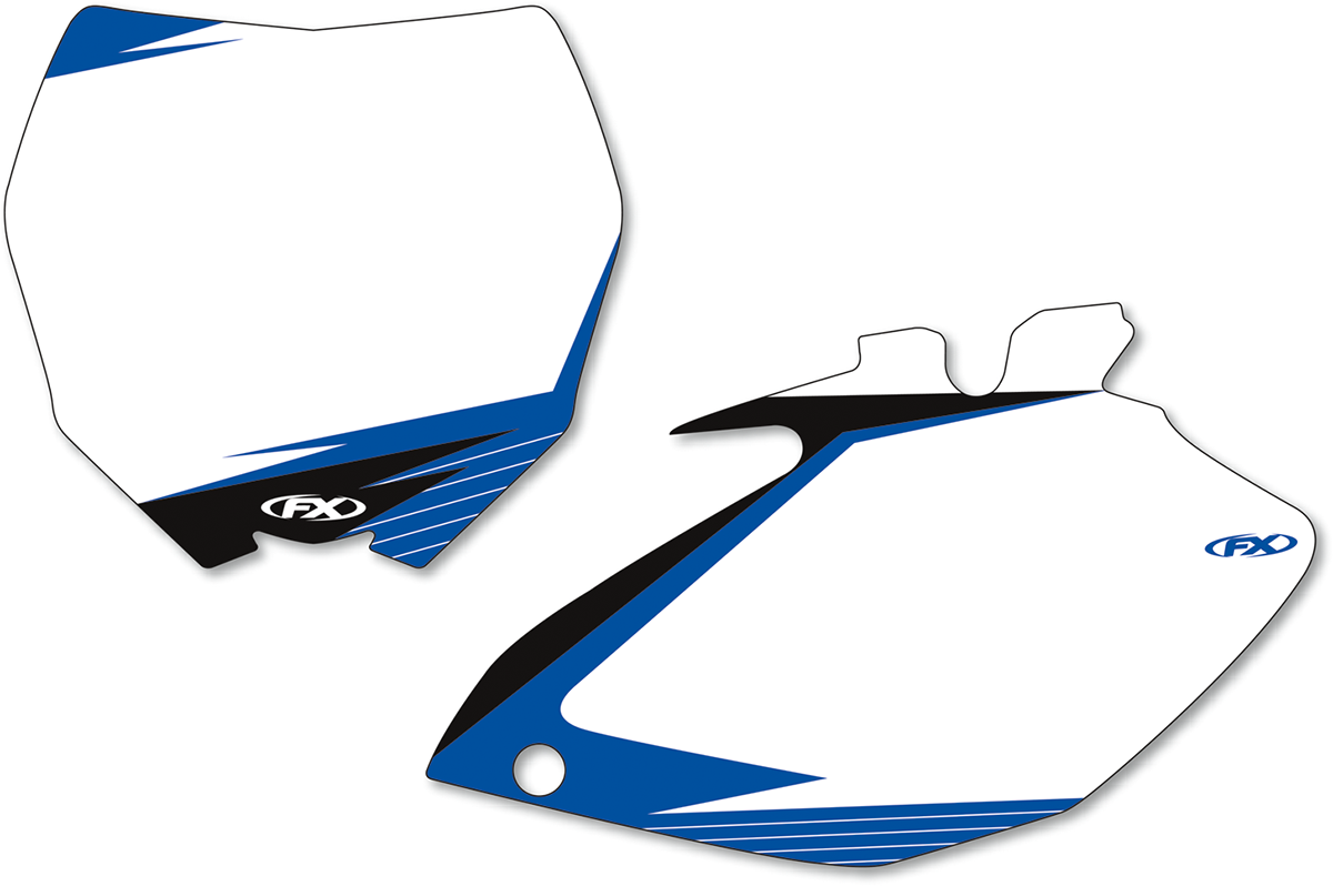 FACTORY EFFEX Graphic Number Plates - White/Blue YZ250/450F 2003-2005 12-64222