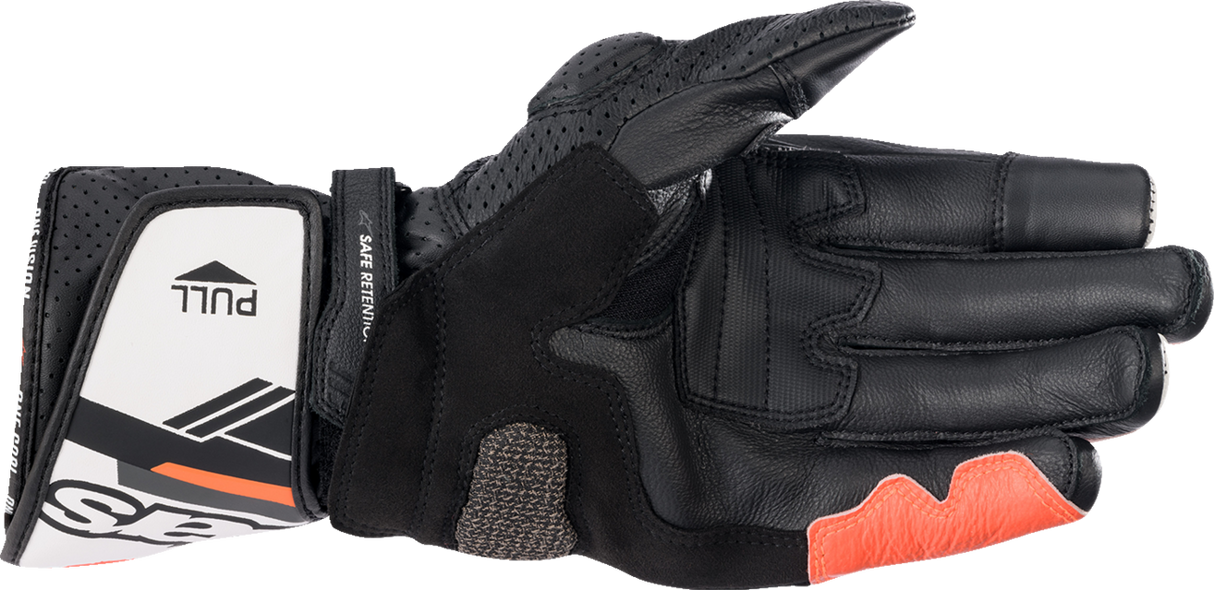 Guantes ALPINESTARS SP-8 V3 - Negro/Blanco/Rojo Fluo - Pequeño 3558321-1231-S