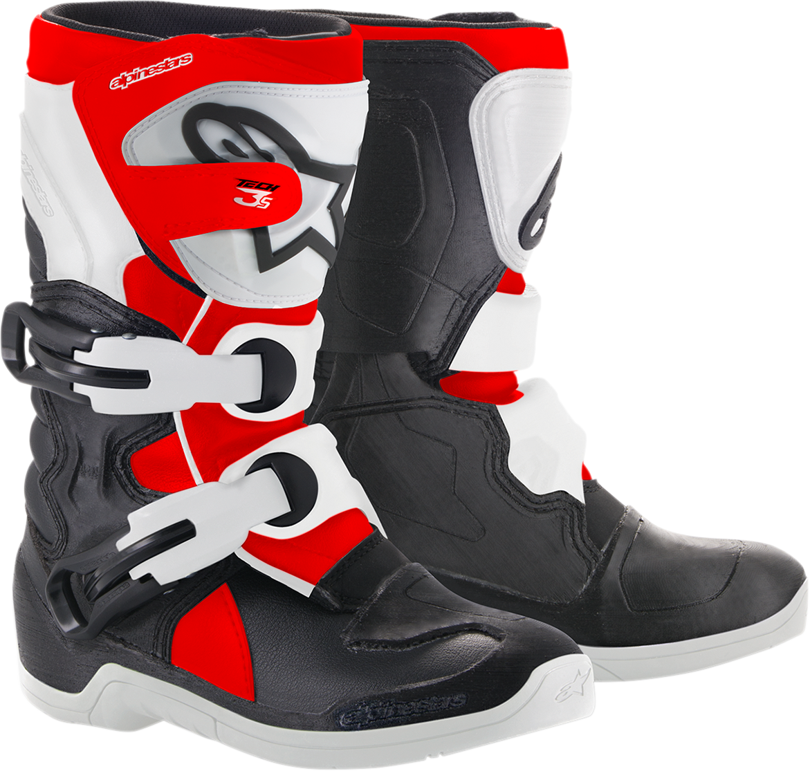 Botas ALPINESTARS Youth Tech 3S - Negro/Blanco/Rojo - US 12 2014518-1231-12