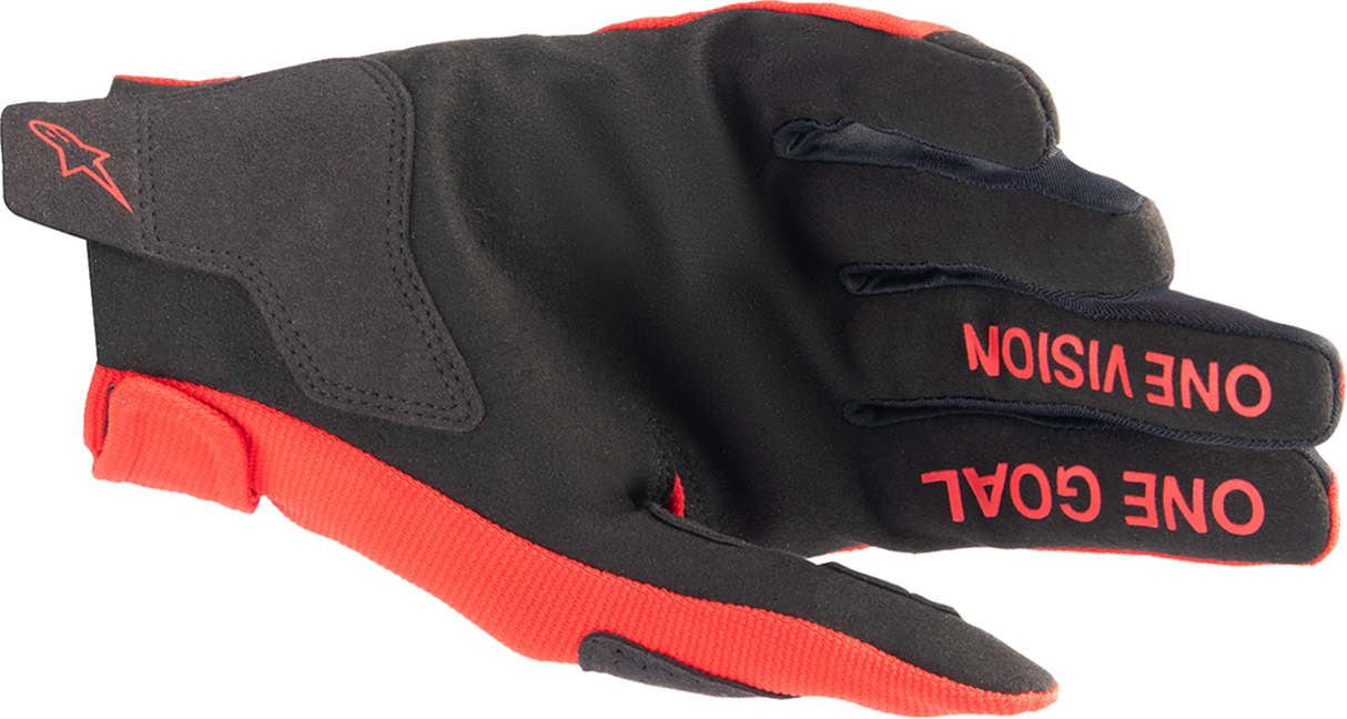 Guantes de radar para jóvenes ALPINESTARS - Rojo Marte/Plata - Pequeños 3541824-385-S
