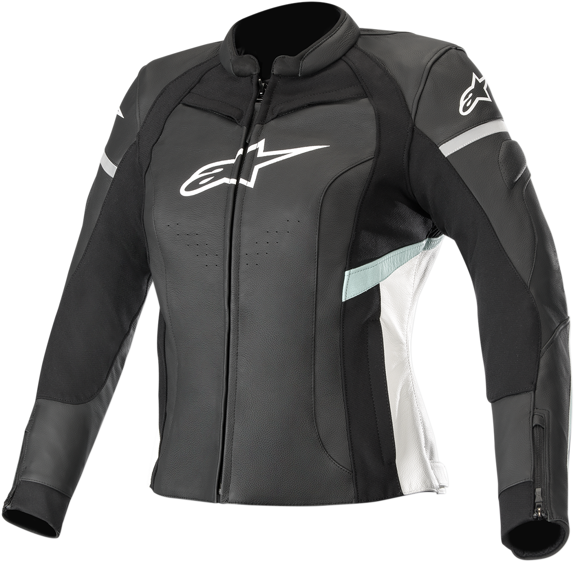 ALPINESTARS Stella Kira Leather Jacket - Black/White/Teal - US 8 / EU 44 3112019-1271-44