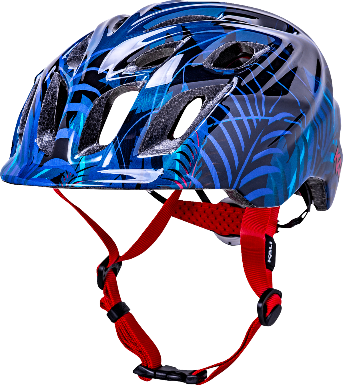 Casco iluminado KALI Child Chakra - Jungle - Azul brillante - Pequeño 221022225