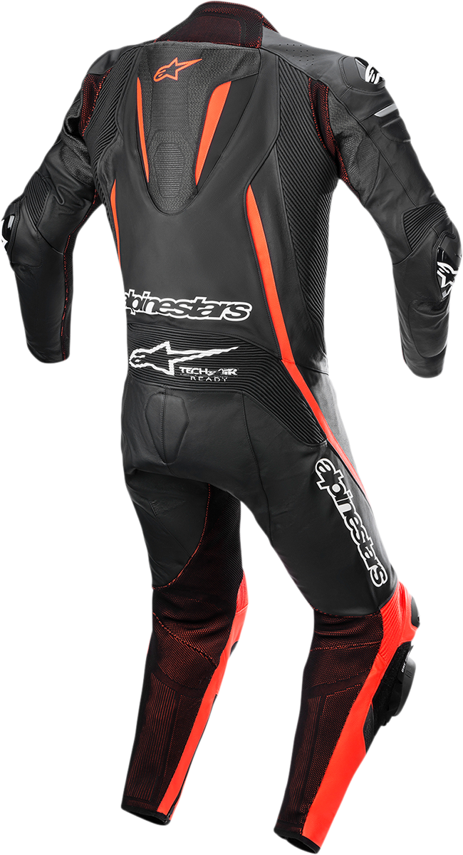 Traje ALPINESTARS Fusion de 1 pieza - Negro/Rojo Fluorescente - US 38 / EU 48 3153022-1030-48
